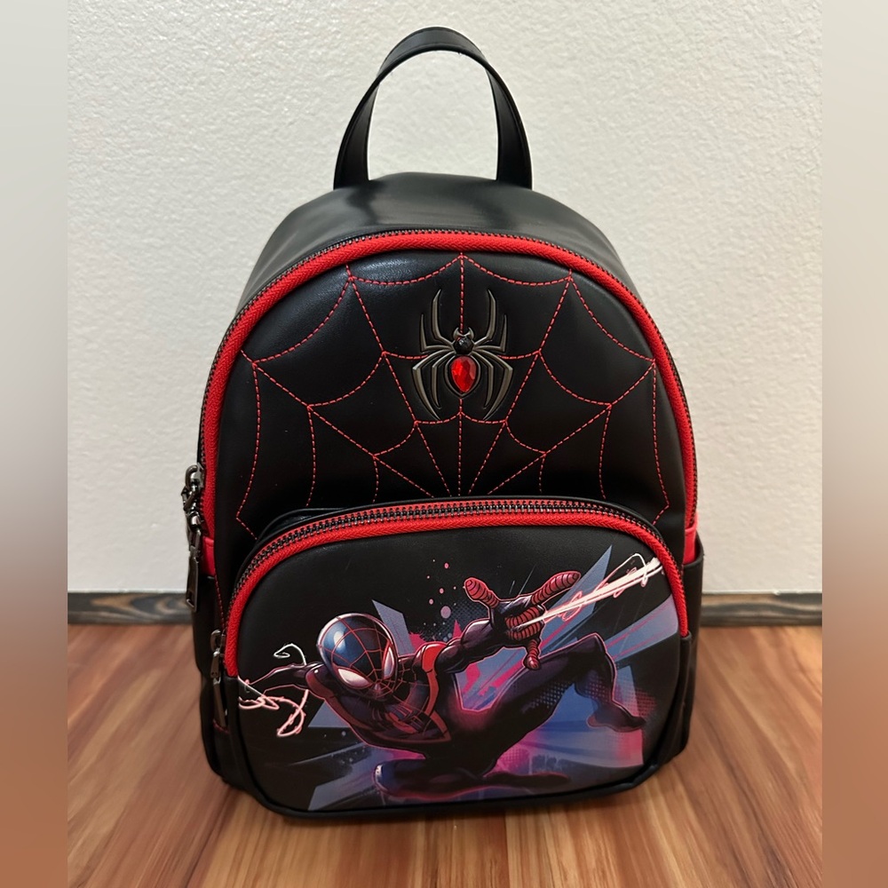 NWT Universal Studios Spider-Man Miles Morales Black and Red Backpack